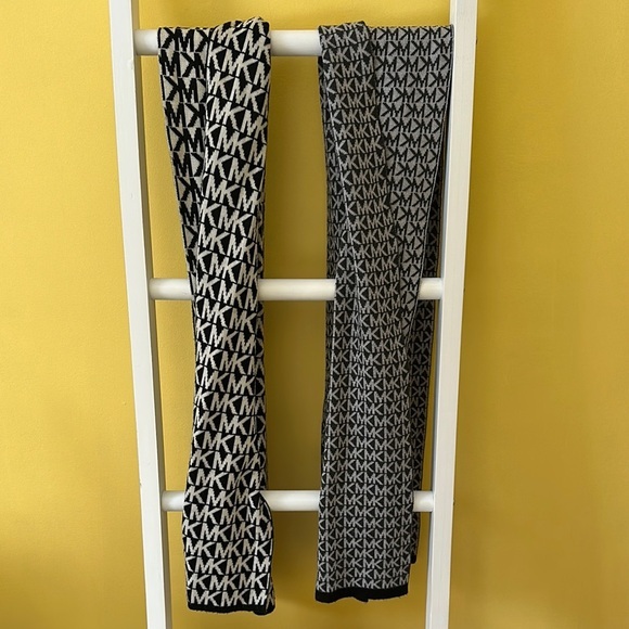 Michael Kors Accessories - Michael Kors Black and Gray Logo Scarves